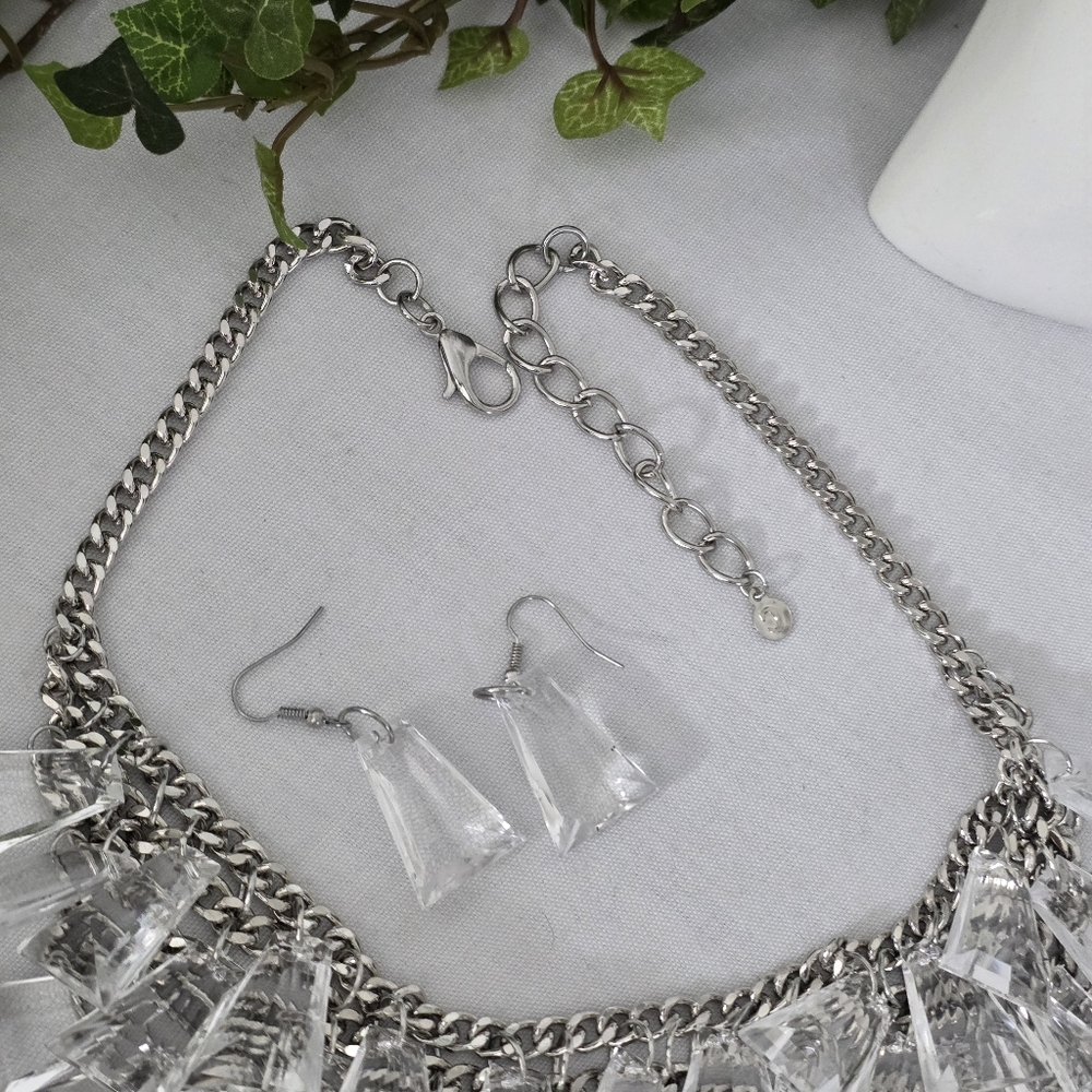 Large Statement Silver Boho Ethnic Bib Necklace A… - image 8